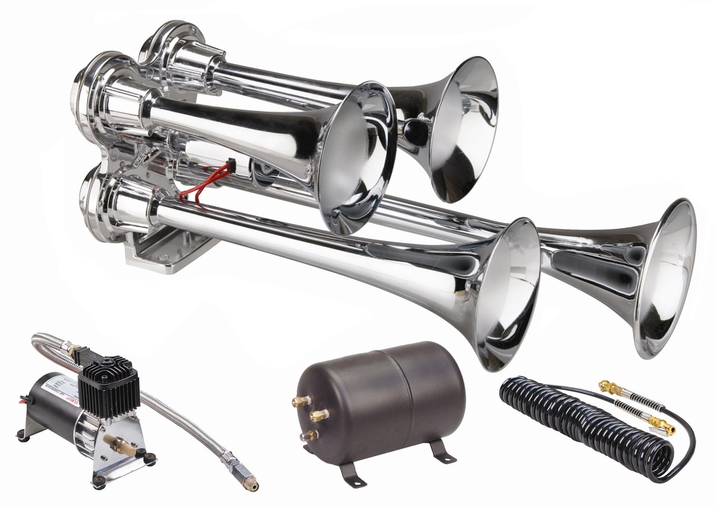 Wolo 853 Philly Express - Clacson Per Auto E Camion A 4 Trombe Cromato
