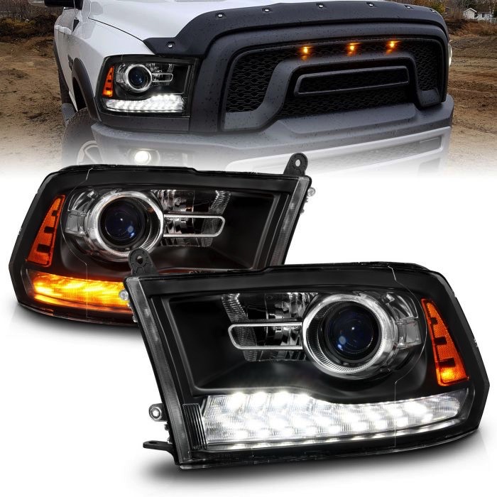 111609 Anzo LED Projector Headlights Plank Style with Switchback (OE)