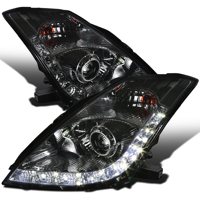 LHP-350Z06G-RS Spec-D Projector Headlights with LED DRL Strip