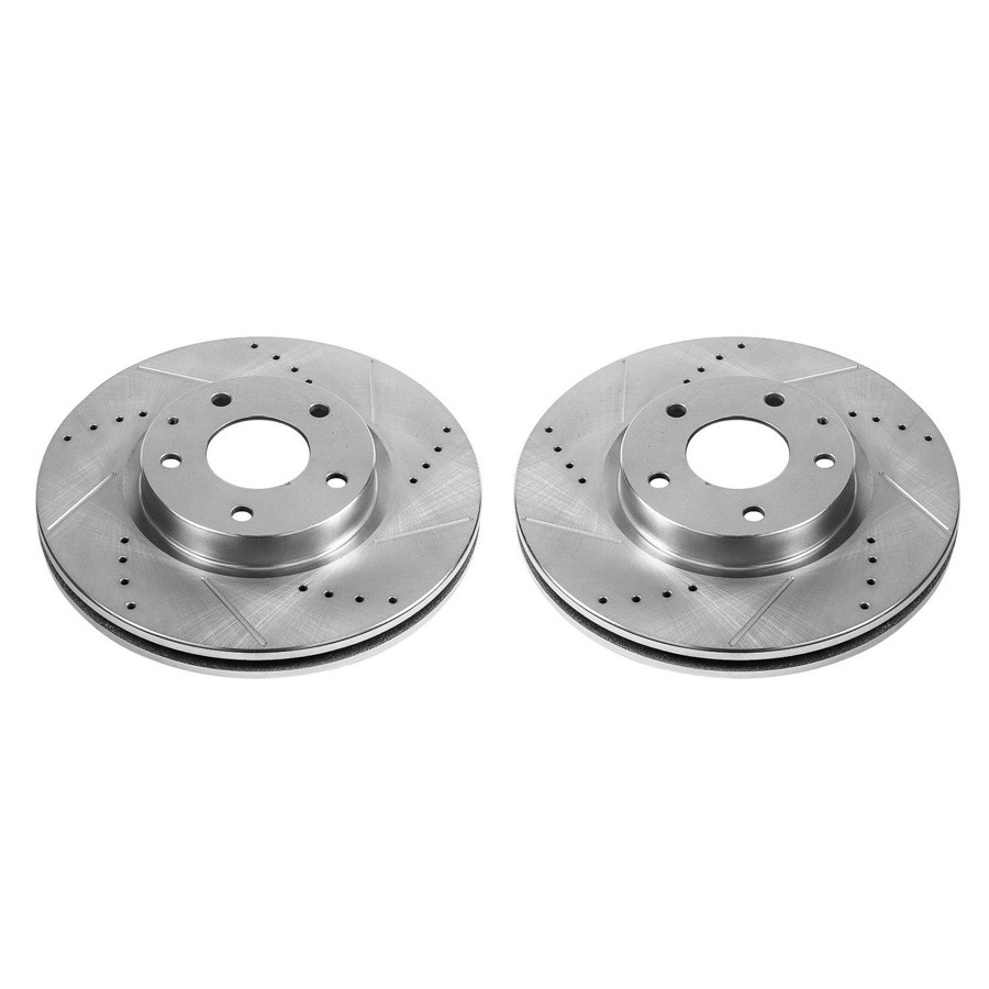 Power Stop 20-24 Tesla Y Front Drilled & Slotted Rotor - Pair - AR84011XPR - Armageddon Turbo & Performance - View #12